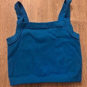 Blue cotton on square neck tank top